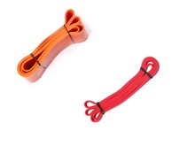 free shipping red and orange combination  power heavy duty resistance bands set strength gym fitness exercise workout