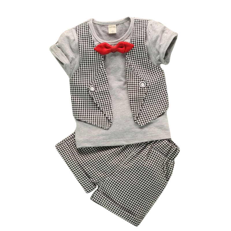 Clothing Set new summer boys suits baby summer short sleeved suit pants 2pc sets children