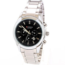 Brazalete de acero inoxidable reloj Curren blanco moda elegante hombres lujo Dropship venta al por mayor
