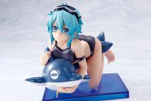 Anime Chara-Ani Sword Art Online GGO ALO Asada Shino Sinon Bikini Version Dolphin 8CM PVC Action Figure Doll Toys Kids Gift