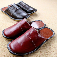 Summer/spring Leather Slippers Men Woman Couples Indoor/home Shoes Slipper Floor Pantufas Thicken Pantoufle Waterproof Pantuflas