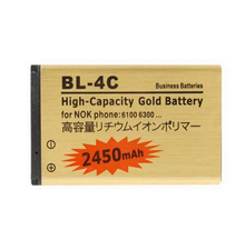 1pcs Business High Capacity Battery 2450mAh BL-4C BL 4C Golden Phone Batteries For Nokia 6300/X261/1661/ 6260 BL 4C Batteries