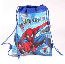 CM418 2015 new Kids Cartoon Printed Drawstring Bag 36cm 28cm children s spider man school bags