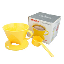 1 X Coffee Filter Cone Drip Cup Resin Maker Dripper With Handle 101 Yellow/Green