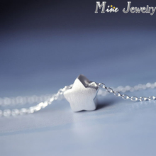 Drop Transport 925 Sterling Silver Chain Necklace With Star Pendant Necklace For Girls Jewellery Collar Colar