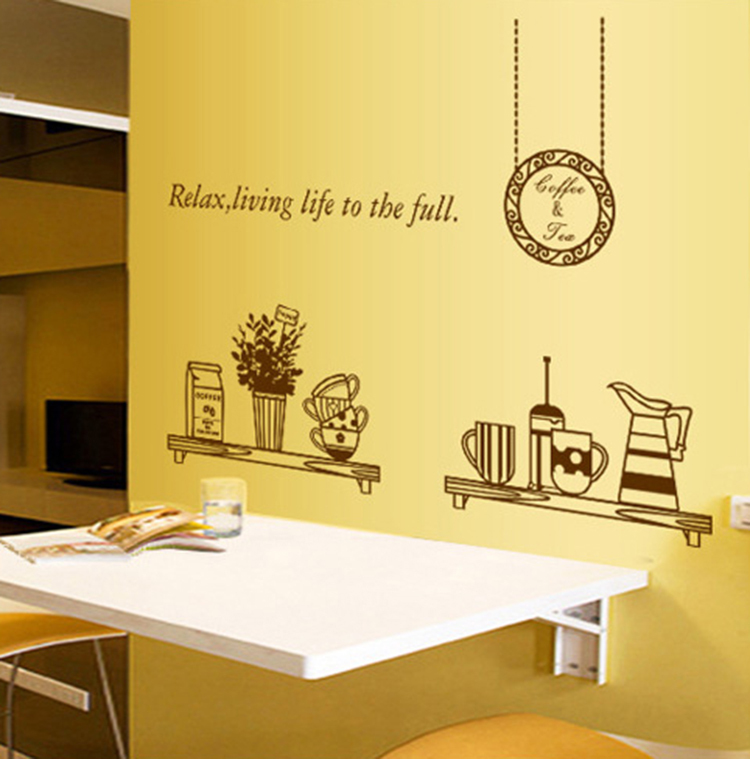 Best Restaurant Wall Decor : Top fashion kettle cup restaurant kitchen wall stickers