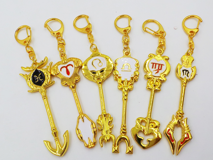 5 pcs/set Fairy Tail Tattoo Heartfilia clé accessoires métal magie pendentif signe du zodiaque