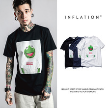 2016 brand clothing cotton T-shirt cartoon frog print round collar short sleeve homme tshirt t shirt sup Cartoon animal