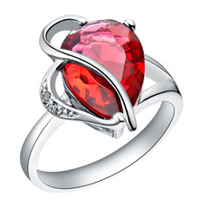 Zirconia Russia 2014 Fashion White Gold Vintage Amethyst Ruby Simulated Diamond Purple Rings anillos para mujer