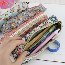 High Quality Mini Retro Flower Floral Lace Pencil Case,pencil bag school supplies Cosmetic Makeup Bag Zipper Pouch Purse