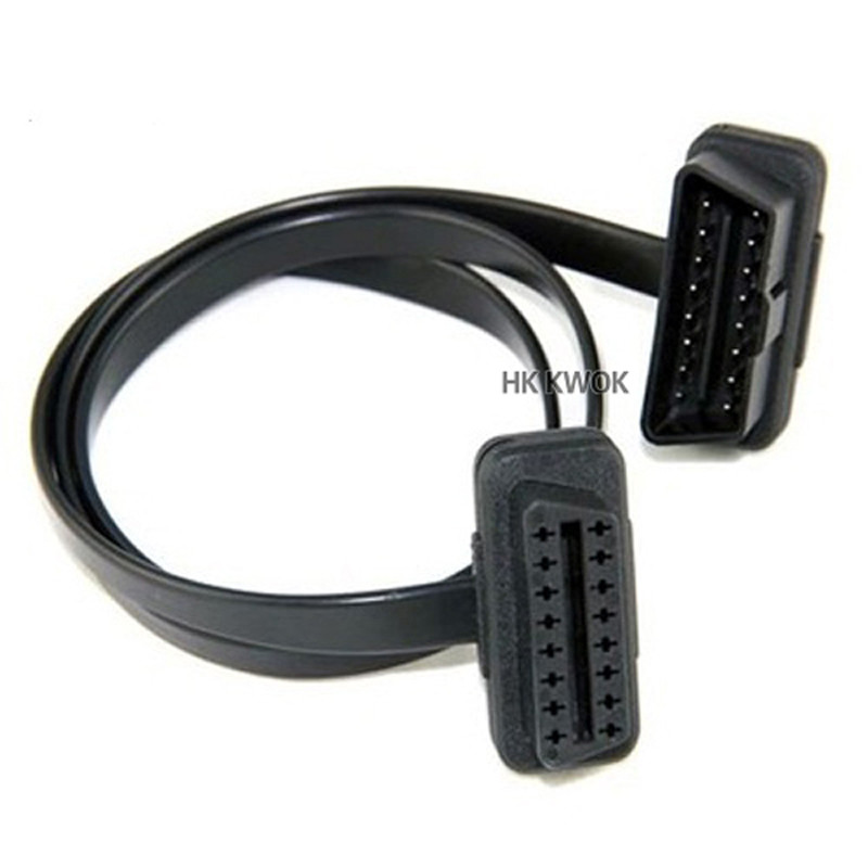 60CM-Flat-Thin-As-Noodle-Cable-OBD-OBD2-OBDII-16Pin-Male-to-Female-Diagnostic-Tool-ELM (2)