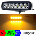 18W 6inch Amber Single Row Led Light Bar Yellow Led Work Light Striplights Highlight for Indicators