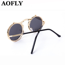 VINTAGE STEAMPUNK Sunglasses round Designer steam punk Metal OCULOS de sol women COATING SUNGLASSES Men Retro