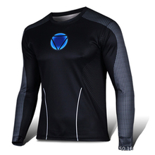 2016 high quality compression long sleeve T-shirt superman, batman, spiderman/captain America fitness gym t-shirts men T-shirt
