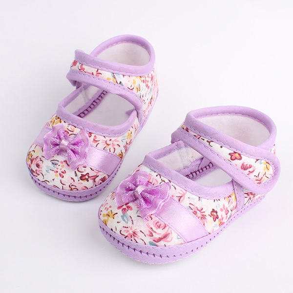 Girls flowers bow baby toddler shoes autumn Soft Sole Footwear First Walkers For Baby GirlsFree shipping