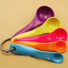 5 Pcs Colorful Measuring Spoons Cups Measuring Spoons Plastic Kitchen Spoon Baking Accessories Baking Utensils Tools Set