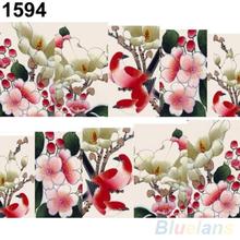 Beautiful Flower Decal Water Transfer Manicure Nail Art Stickers Tips Decoration 1U36