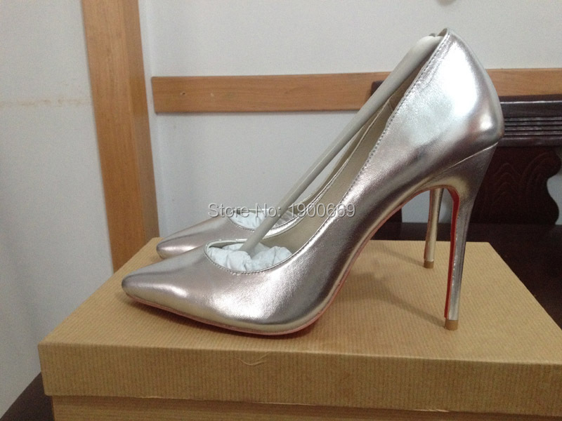 Compare Prices on Metallic Silver Red Bottom High Heels Pumps ...