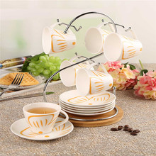 European creative ceramic coffee cup with a coffee cup and saucer simple fashion tape cartridge Tea