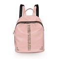 Fashion Cross Pattern Rivets Trendy Ladies Backpack Solid Color Simple Plain Zipper Bag Women Designer Cheap