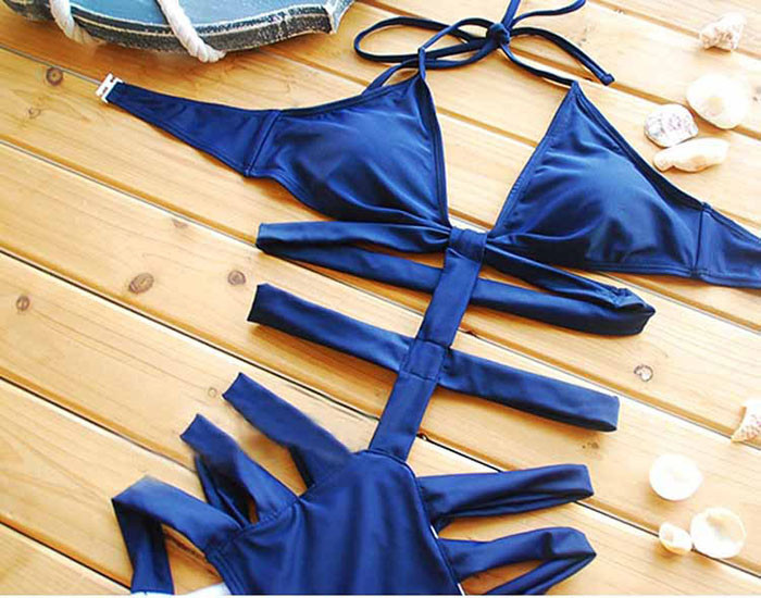 Push Up Bikini Biquini Sexy Swimwear Retro Beachwear Vintage Swimwsuit bikinis Set Bathing suit 2015 Neoprene Bikini (8)