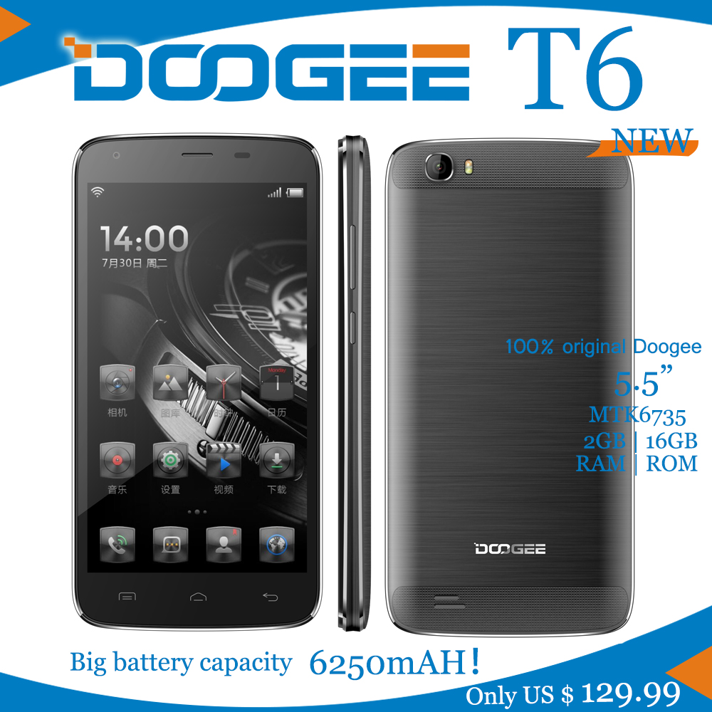NEW LTE Smartphone Big battery 6250mAH Doogee T6 MTK6735 QuadCore 1 3GHz 5 5Inch HD 2GB