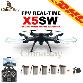 Syma X5sw и X5C WIFI беспилотный FPV Quadcopter с 2-мегапиксельной камерой 2.4 г 6-Axis мини-вертолет игрушки с 5 аккумуляторы и 5 в 1 зарядное устройство