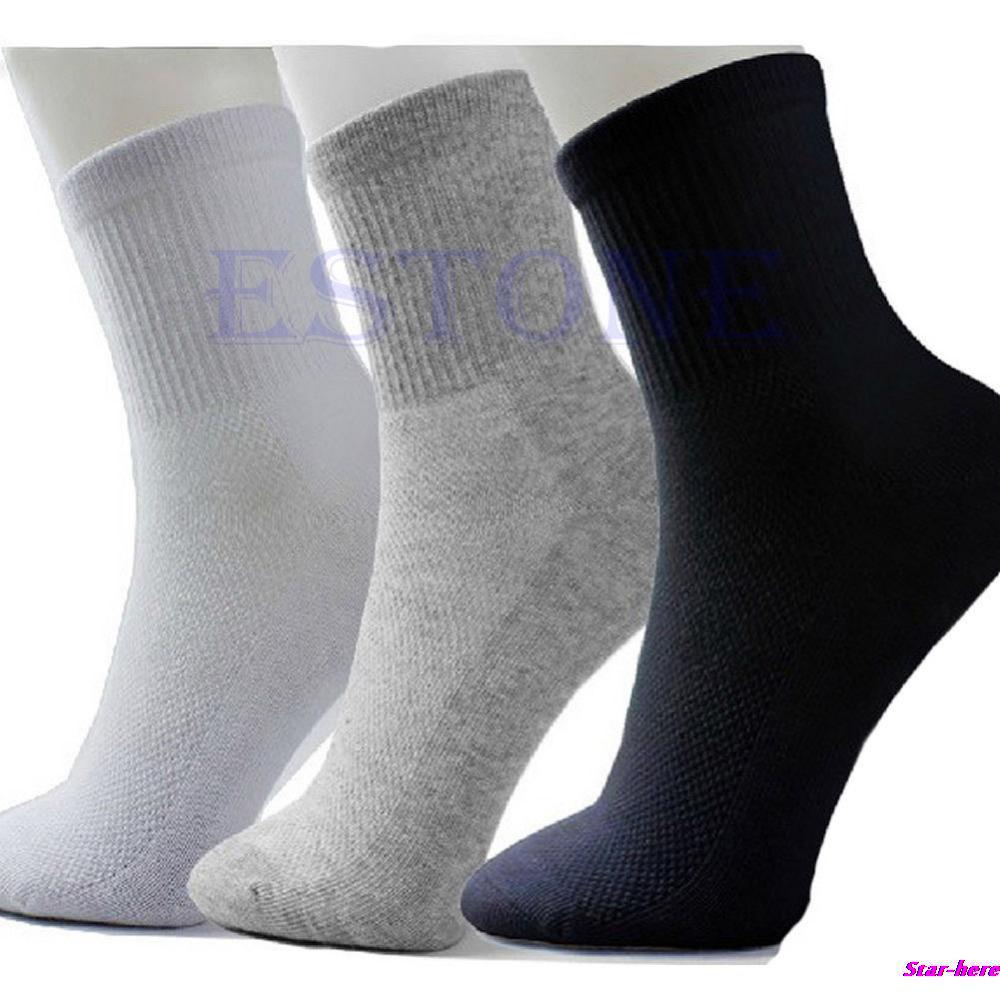 One Set 10 Pairs Man Cosy Cotton Sport Socks For Football Basketball 3 Colors Free Shipping
