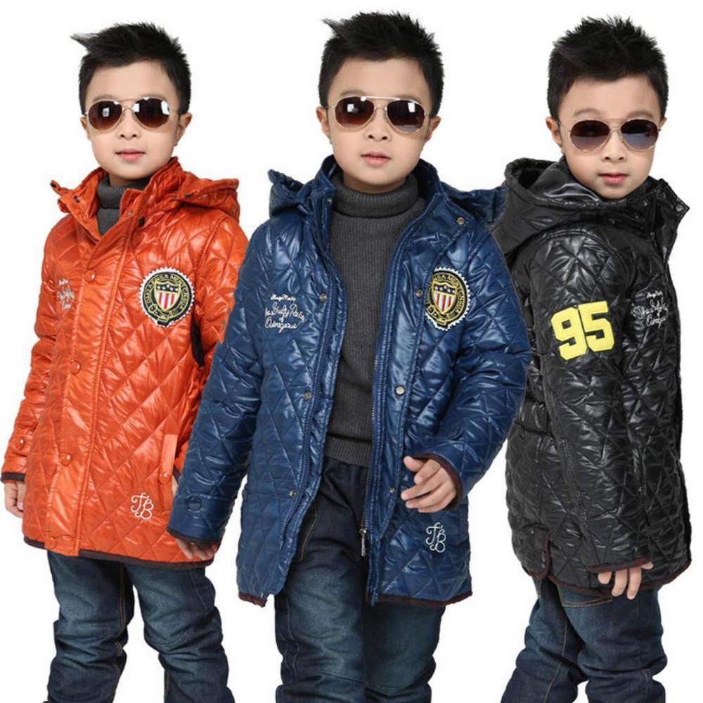 Size 110 150 Big Boy Outdoor Winter Jacket Good Quality Kids Coat Hooded Design Children Fashion