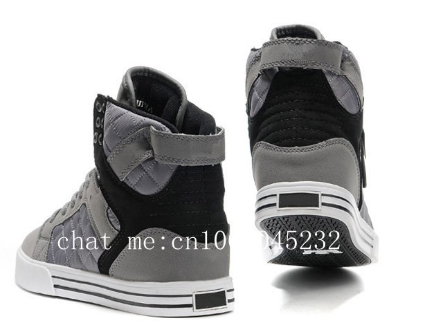 Justin Bieber Sup Chad Muska Skytop Gray Black Suede Winter High Top Velcro Skate Shoes_1