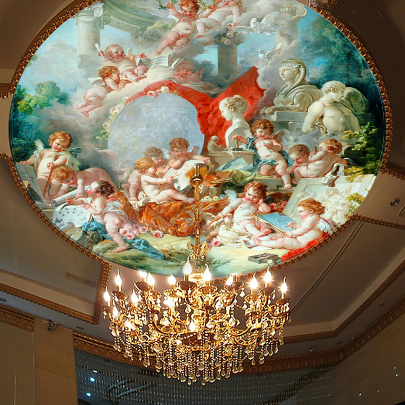 Buy home ceiling wallpaper fashion oil painting series european ...