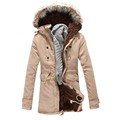 2016 Brand Men s Jacket Long Warm Coat Male Fashion Cotton padded Jacket Fur Hooded Winter