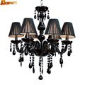 Hghomeart Quality European Indoor Luxury Crystal Chandeliers Led E14 Suspension Fashion Black Crystal Chandelier 3 Lights