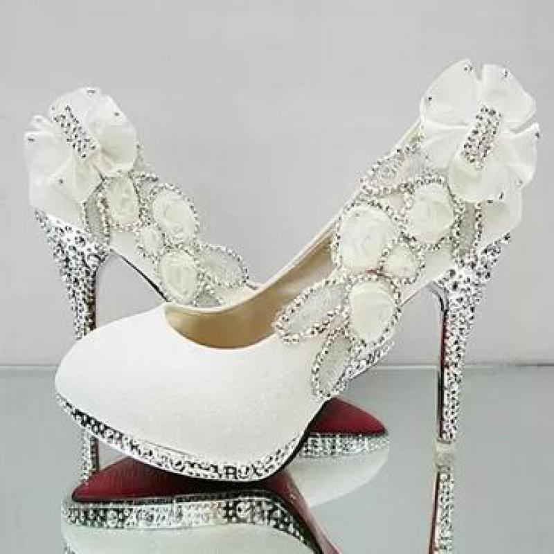 cheap silver and rhinestone shoes