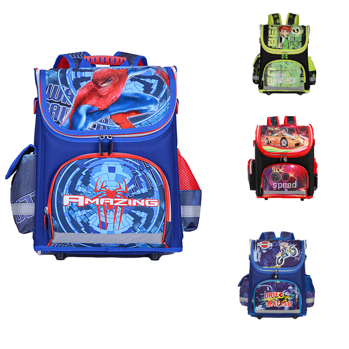 2015 New Fashion Mochila Infantil Boy School Bags Children Spider Man School Backpack Cartoon Cars High