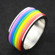 Stainless Steel Rainbow Rings gay pride LGBT jewelry for men and women