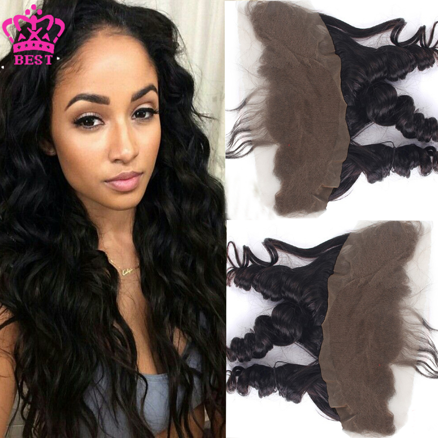 7A Brazilian Lace Frontal Closure Loose Wave Closure 13X4 Virgin Human Hair Full Lace Frontal Closure Free Middle 3 Part Closure