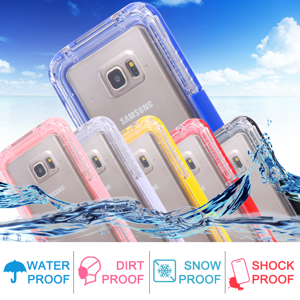 For Galaxy S6 Edge Plus Waterproof Case Fashion TPU + PC Hybrid Underwater Swimming Dive Case For Samsung Galaxy S6 Edge Plus