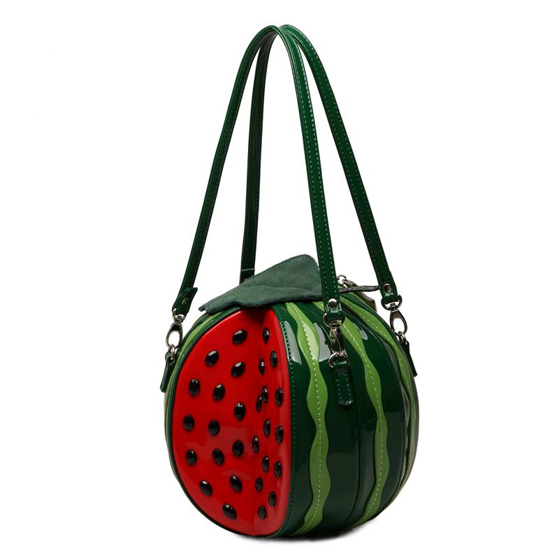 Different Individual Stylish Weird Personality Shoulder Hand Bag + Unique Lolita Fresh Watermelon Shape Fashion Crossbody Bags