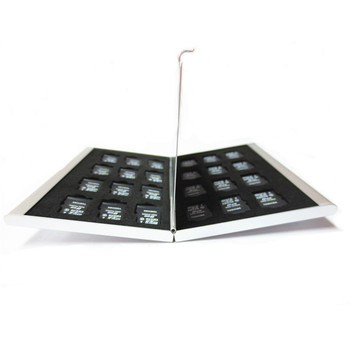 Современный стиль серебряные алюминиевого карт памяти хранения чехол коробка держатели для микро-памяти SD карта 24TF