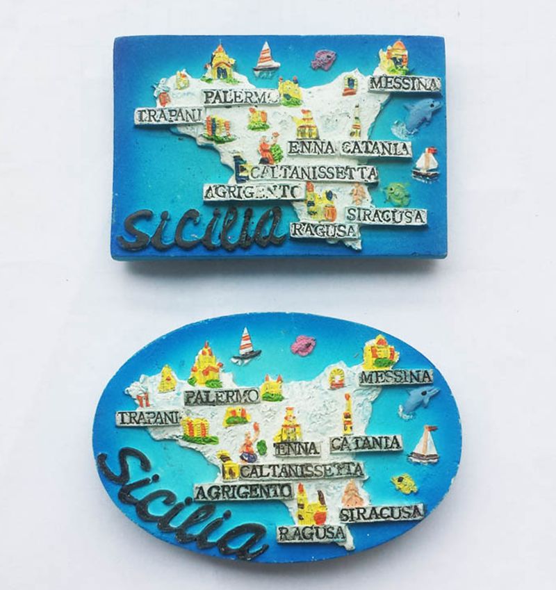 Hot sale high quality Italy Sicily Area map creative fridge magnets World Travel Souvenirs magnetic stickers Home Decoration