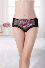Free shipping The new low waist many colors Size large flower pattern Lingerie Briefs 803