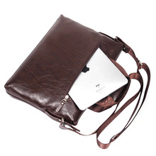 New 2016 men leather briefcase computer Laptop Bag brands Business handbag Men s Travel Bags Retro