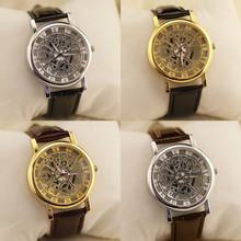 New Fashion Engraving Watches Imitation of Mechanical Watch Gift Unisex