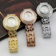A la moda Quartz de señora reloj de pulsera de oro rosa del reloj de la mujer circular uhr oro / plata acero inoxidable correa de reloj buen regalo