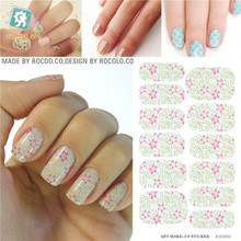 KH020A Water Transfer Foil Nails Art Sticker Flower Vine Pink Floral Designs Manicure Sticker Finger Beauty