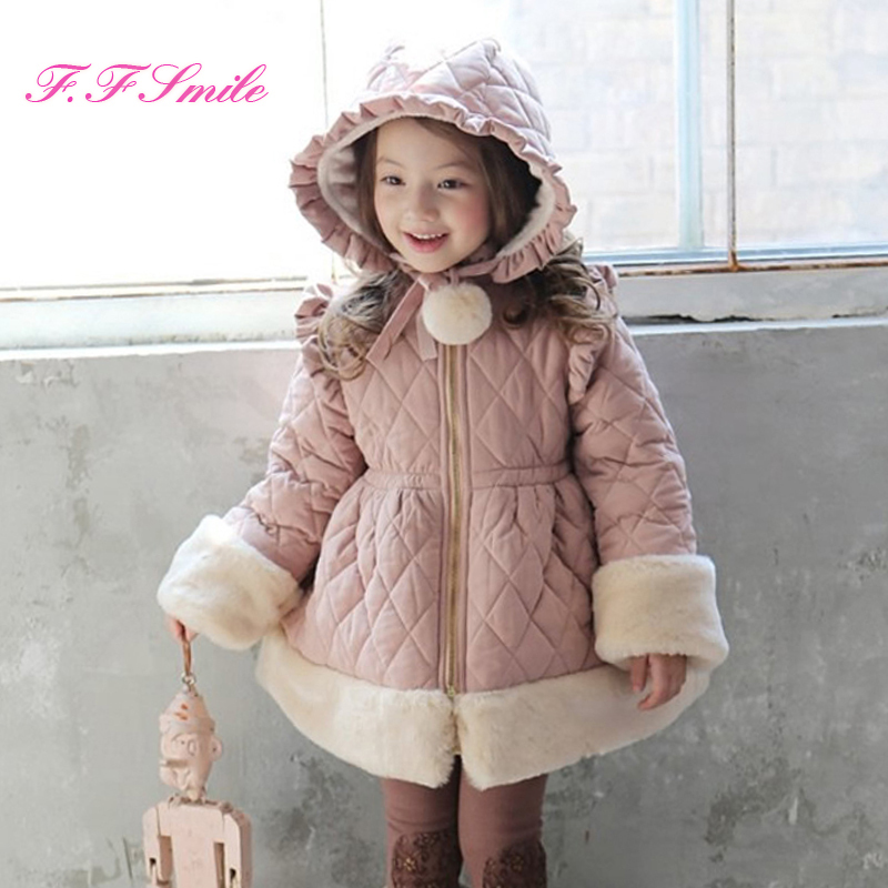 2015 winter coat Kids girls winter jacket coat thick coat  children padded cotton jacket and long sections
