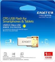 Eaget V80 Otg Usb Flash Drive 16GB Usb 3 0 Micro Usb Double Plug Smartphone Pen