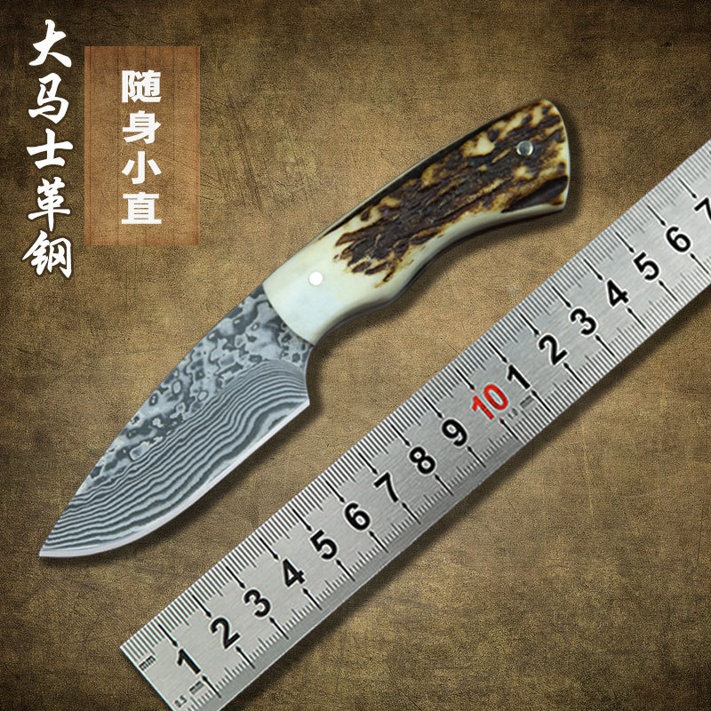 2015 NEW XINZUO Damascus steel Fixed blade Knives with Natural antlers Handle High Quality hunting knife
