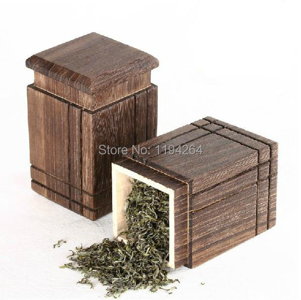 1pc High Quality Wood Chinese Tea Caddy Container